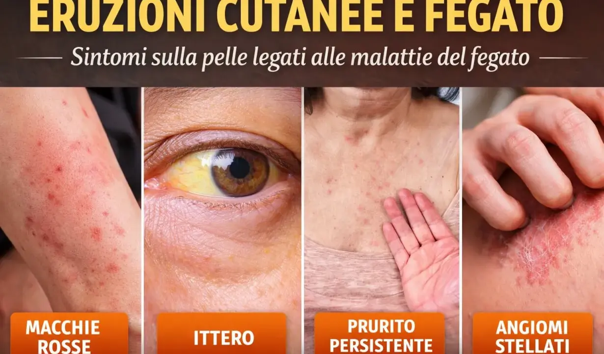 Eruzioni cutanee, ittero e prurito persistente alla pancia sono sintomi legati a malattie del fegato.