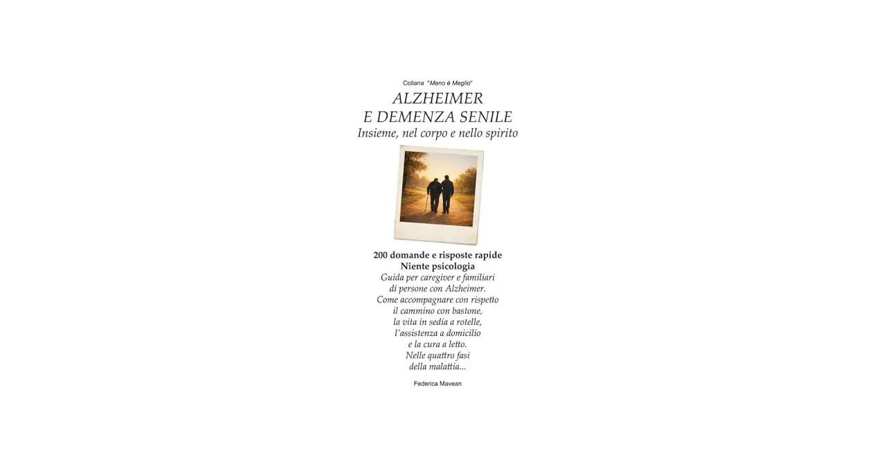 Guida per caregiver e familiari di persone con Alzheimer, che affronta le quattro fasi della malattia. Immagine di due anziani che camminano.