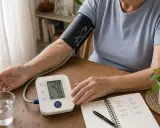 Misurazione della pressione: 128/76. A 65 anni, monitorare la pressione è fondamentale per la salute.