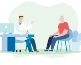 Medico parla con paziente anziano, discutendo possibili sintomi di declino cognitivo.