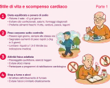 Anziani con cuore stanco seguono consigli per uno stile di vita sano: dieta, peso, attività fisica e stop a fumo/alcol.