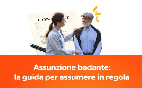 Giovane donna e anziano uomo davanti a un contratto. Scopri come trovare una badante senza agenzia e assumere in regola.