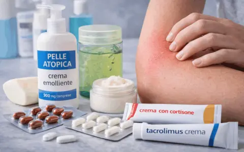 Pelle atopica con irritazione: crema emolliente, creme con cortisone e tacrolimus, e pillole. Cosa mettere per alleviare il prurito.