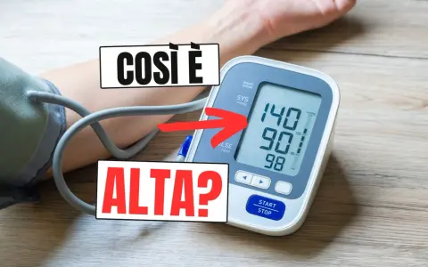 Misurazione della pressione: 140/90 mmHg. È alta? Il dispositivo mostra valori superiori a 115/75, indicando una possibile ipertensione.