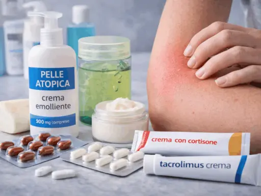 Pelle atopica con irritazione: crema emolliente, creme con cortisone e tacrolimus, e pillole. Cosa mettere per alleviare il prurito.