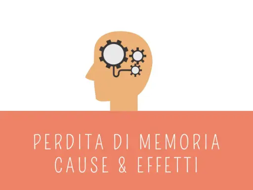 Testa stilizzata con ingranaggi, simbolo di poca memoria. Cosa fare per migliorare? Cause ed effetti.