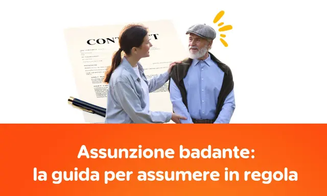 Giovane donna e anziano uomo davanti a un contratto. Scopri come trovare una badante senza agenzia e assumere in regola.
