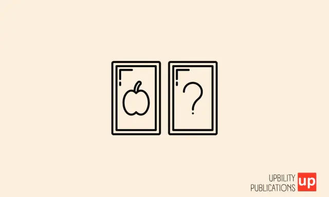 Due carte, una con una mela, l'altra con un punto interrogativo. Un'immagine che suggerisce come recuperare la memoria perduta, un percorso di scoperta.