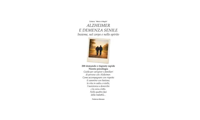 Guida per caregiver e familiari di persone con Alzheimer, che affronta le quattro fasi della malattia. Immagine di due anziani che camminano.