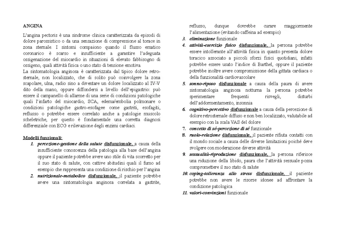 Elenco di modelli funzionali, tra cui attività-esercizio fisico disfunzionale, che può essere valutato con l'indice di Barthel.